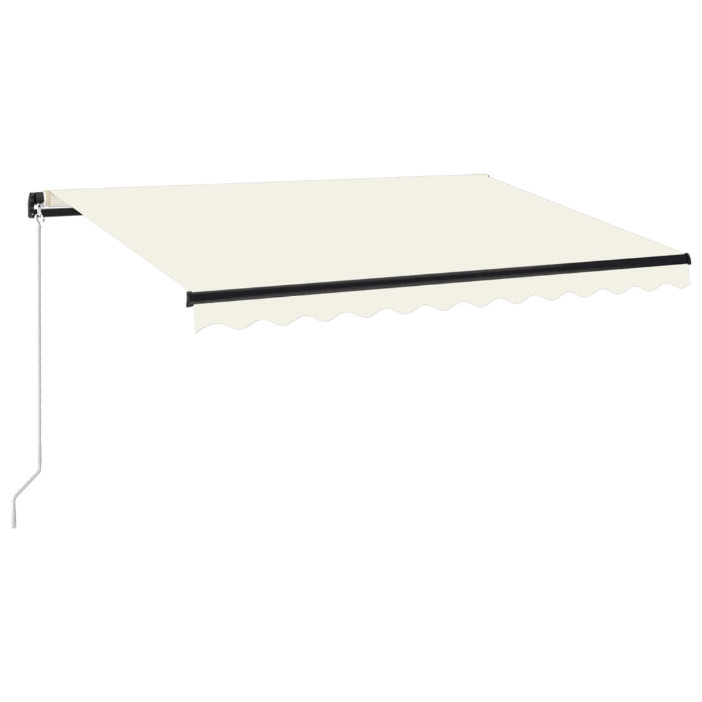 Copertina retractabila manual cu LED vidaXL, Aluminiu, 350 x 250 cm, Crem