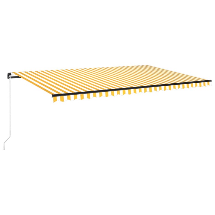 Copertina retractabila manual vidaXL, galben si alb, 500x300 cm, 30.68 kg