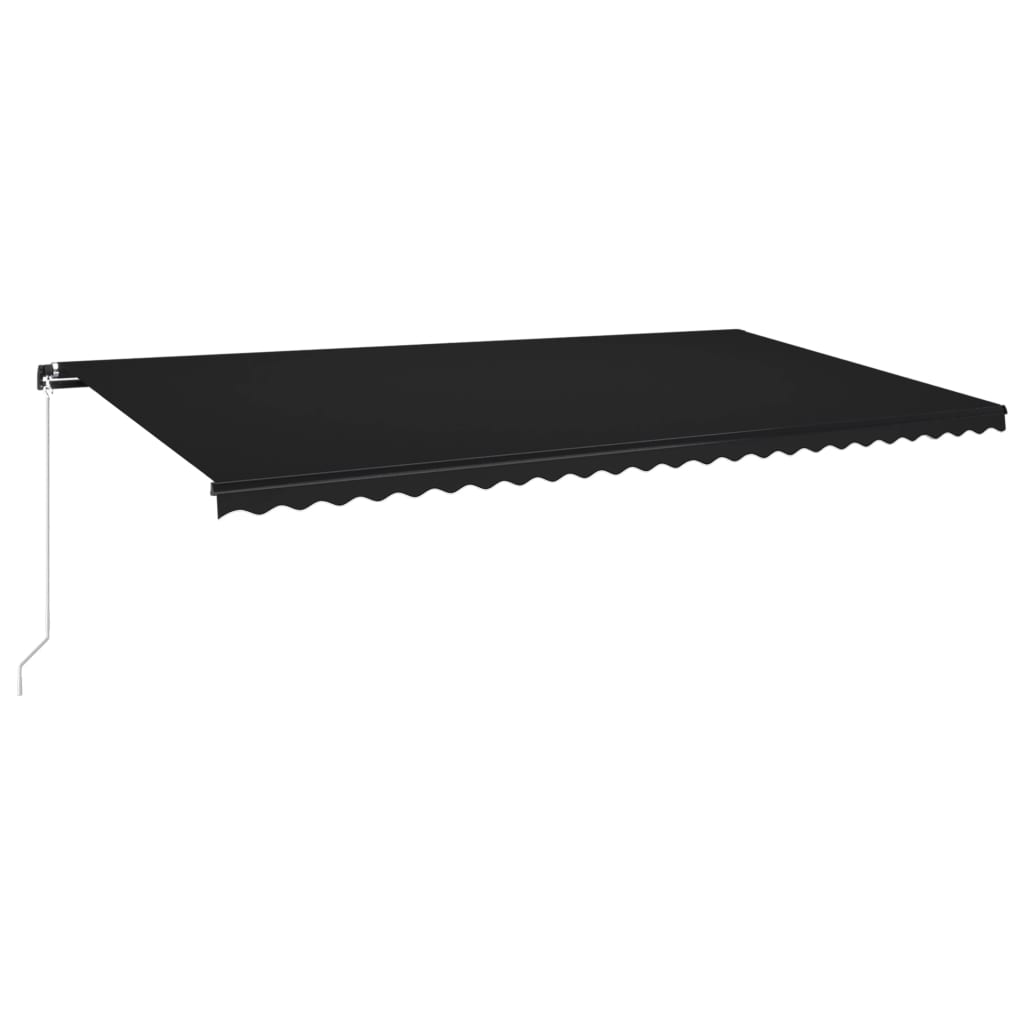 Copertina retractabila manual cu LED vidaXL, Aluminiu, 600 x 350 cm, Antracit