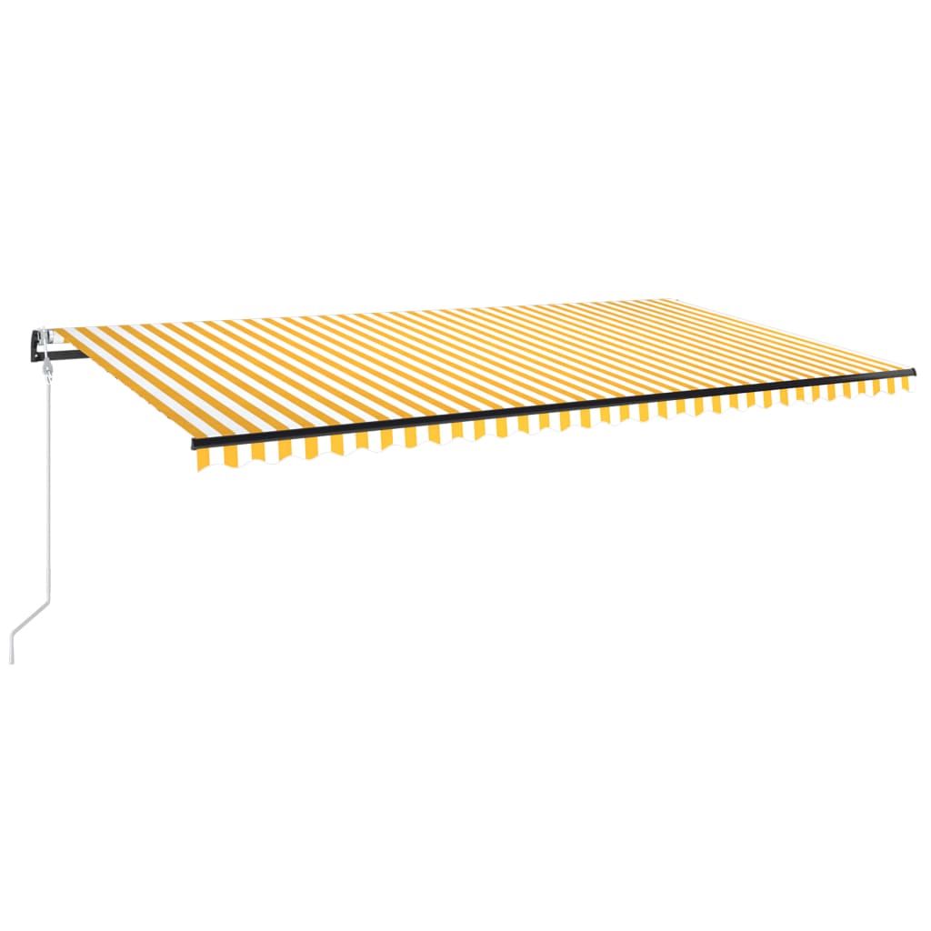 Copertina retractabila automat vidaXL, Aluminiu, 600 x 350 cm, Galben cu alb