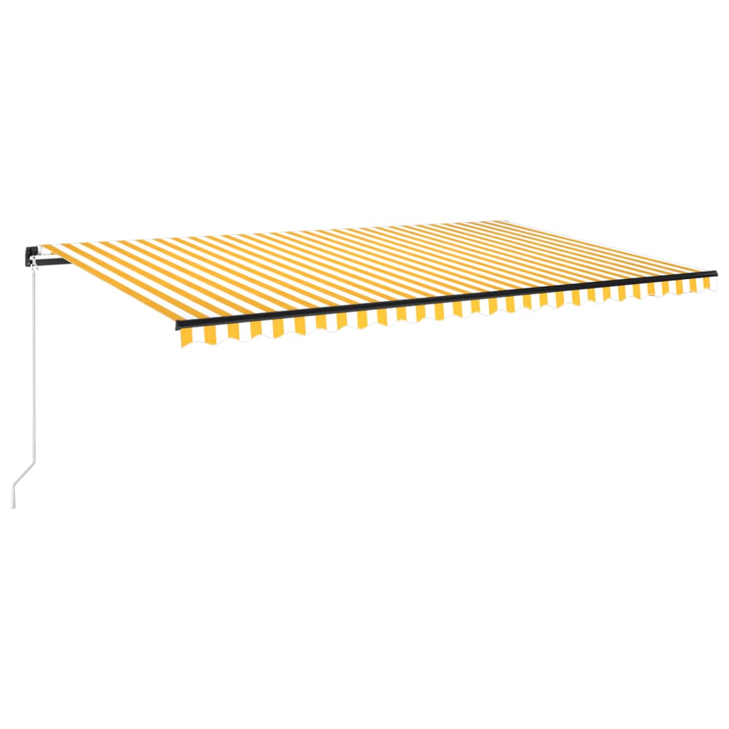 Copertina retractabila manual vidaXL, Aluminiu, 500 x 350 cm, Galben/Alb