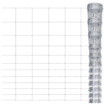 Gard de gradina cu 15 fire orizontale vidaXL, Otel, 50 x 1.6 m, Argintiu Gard de gradina cu 15 fire orizontale vidaXL, Otel, 50 x 1.6 m, Argintiu