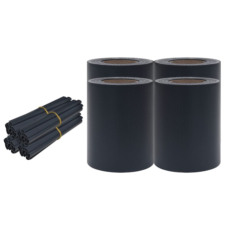 vidaXL 4 db matt sötétszürke PVC árnyékoló kerítés 35 x 0,19 m 11.84 kg