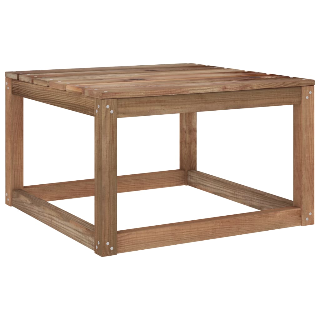 Taburet de gradina, vidaXL, Lemn de pin tratat, 60 x 60 x 36,5 cm, Maro