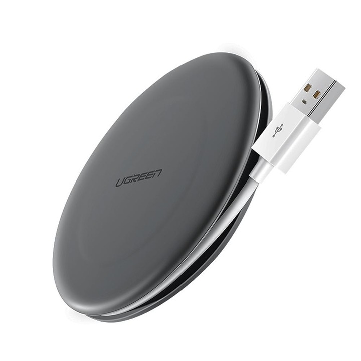 Ugreen Qi wireless charger 10 W + USB kábel szürke -60278