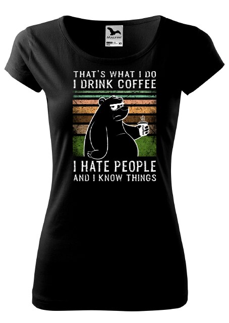Tricou dama,K-off,Pisica I Drink Coffee