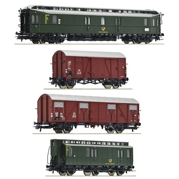 Set Vagoane Postale DB, Roco, scara H0, 4 piese Set Vagoane Postale DB, Roco, scara H0, 4 piese