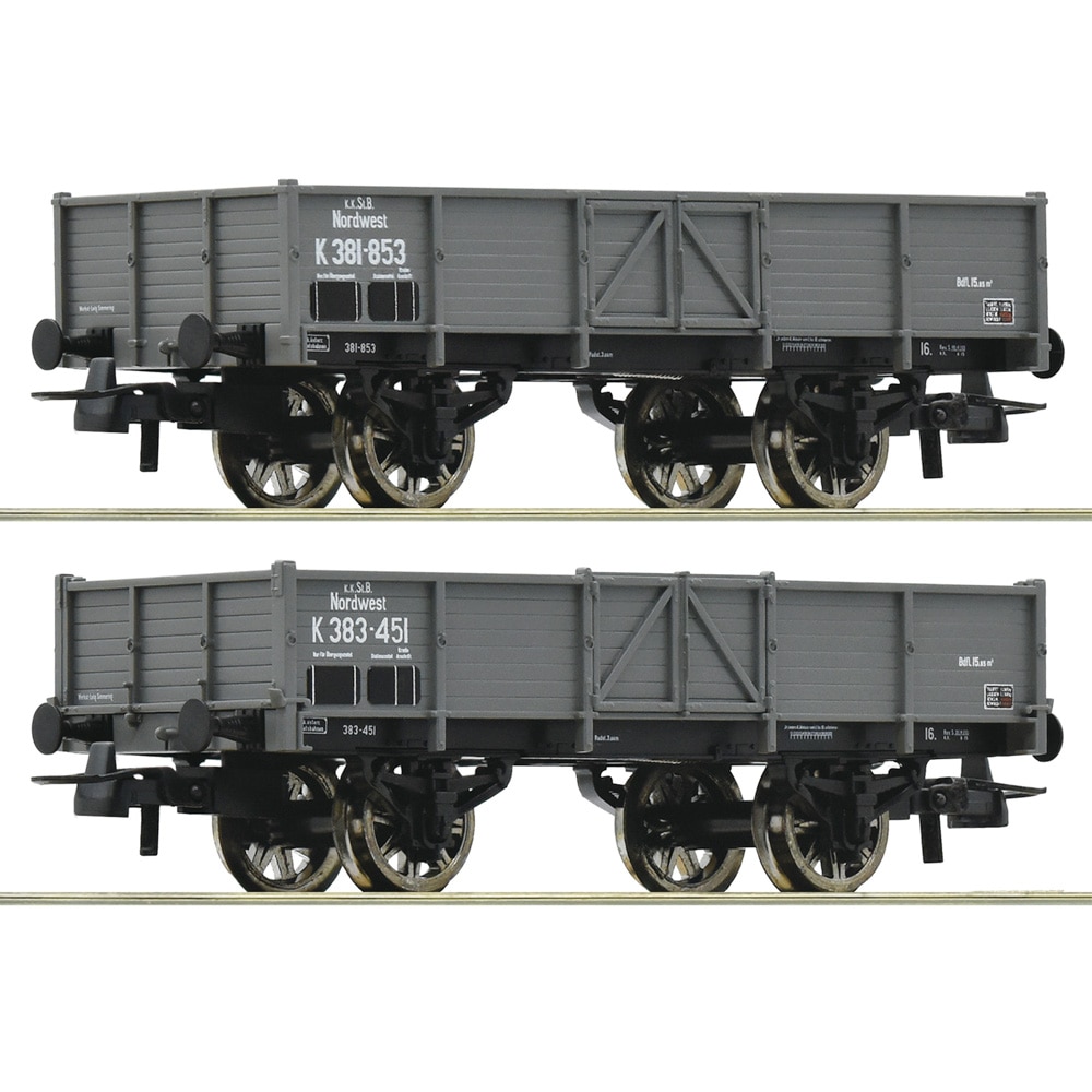 Set Vagoane Gondola KKSTB, Roco, scara H0, 2 piese