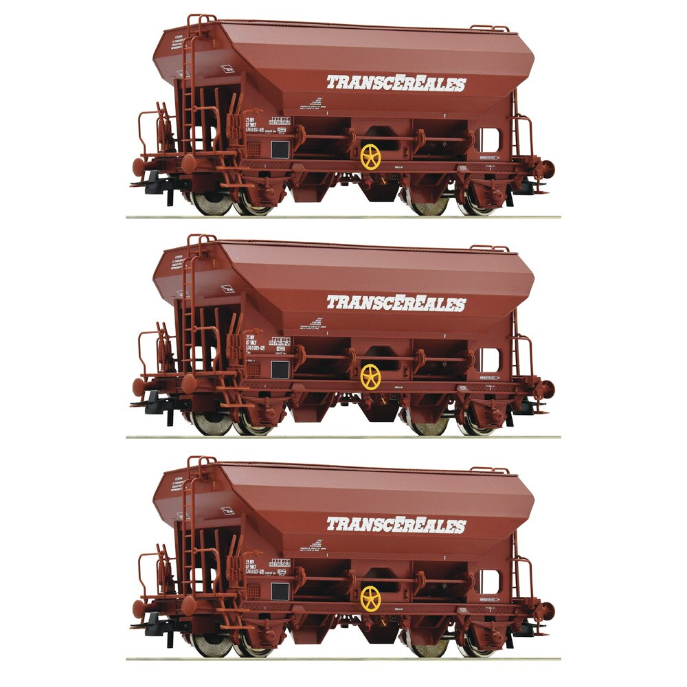 Set Vagoane cu Acoperis Pivotant SNCF, Roco, scara H0, 3 piese