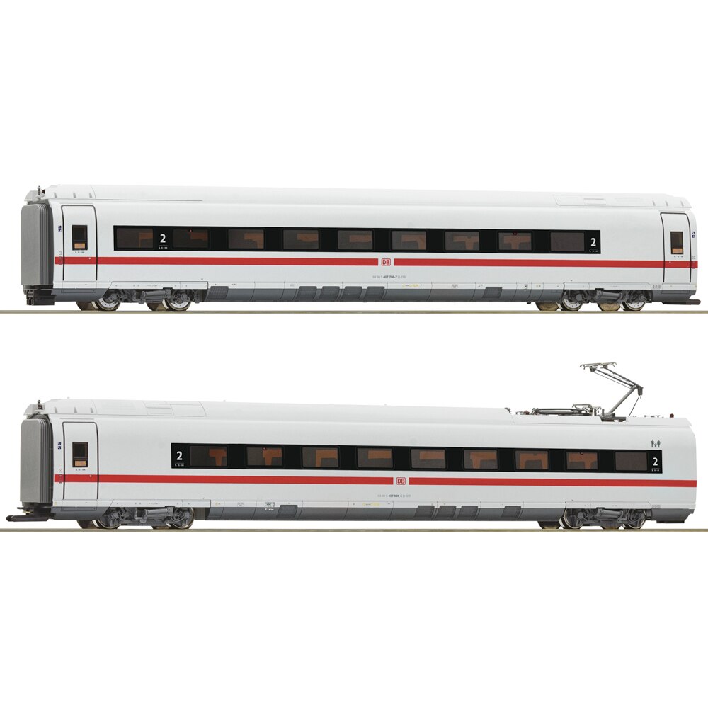 Set Vagoane Intermediare ICE, Roco, scara H0, iluminare interioara, 2 piese