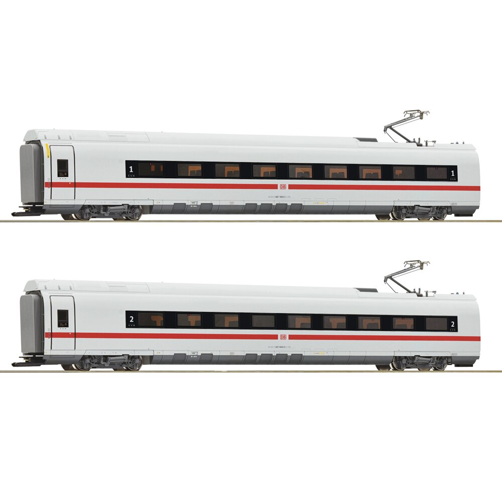 Set Vagoane Intermediare Clasa 407, Roco, scara H0, iluminare interioara, 2 piese