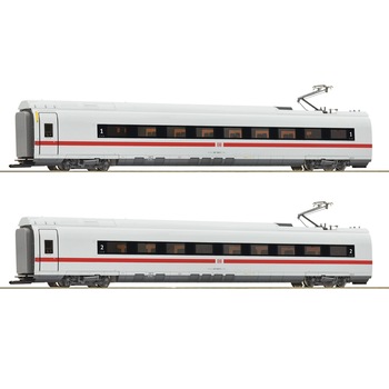 Set Vagoane Intermediare Clasa 407, Roco, scara H0, iluminare interioara, 2 piese Set Vagoane Intermediare Clasa 407, Roco, scara H0, iluminare interioara, 2 piese