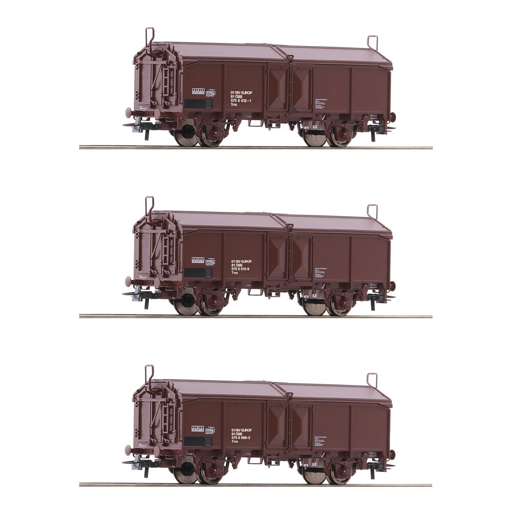Set Vagoane cu Acoperis Glisant OBB, Roco, scara H0, 3 piese