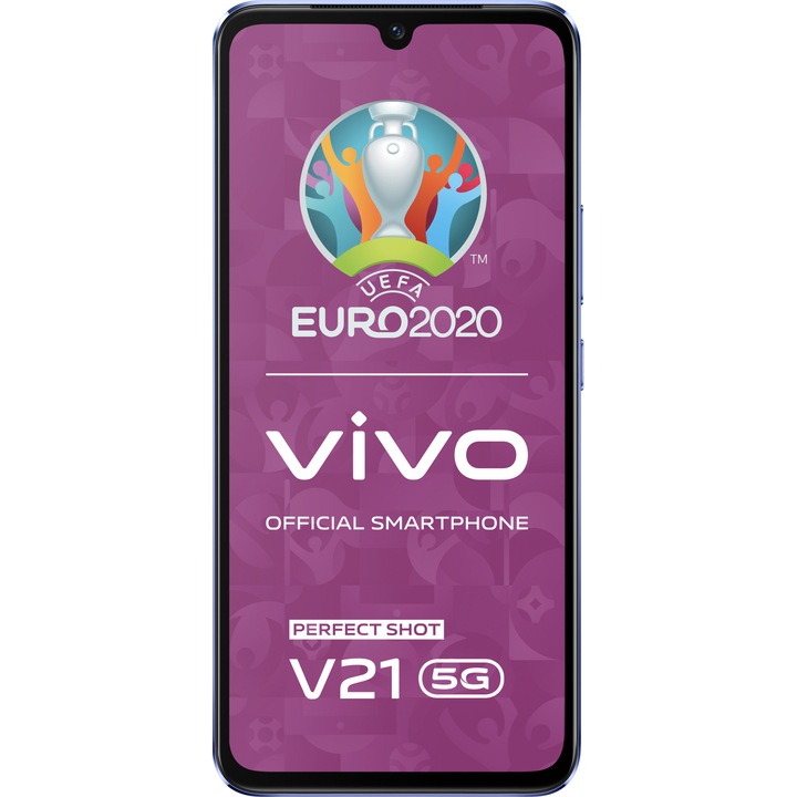 Vivo V21 Mobiltelefon, Kártyafüggetlen, 8GB RAM, 128GB, 5G, Sunset Dazzle