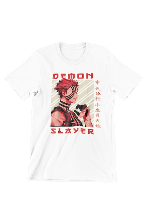 Дамска тениска Demon Slayer, Akaza, бяла, M