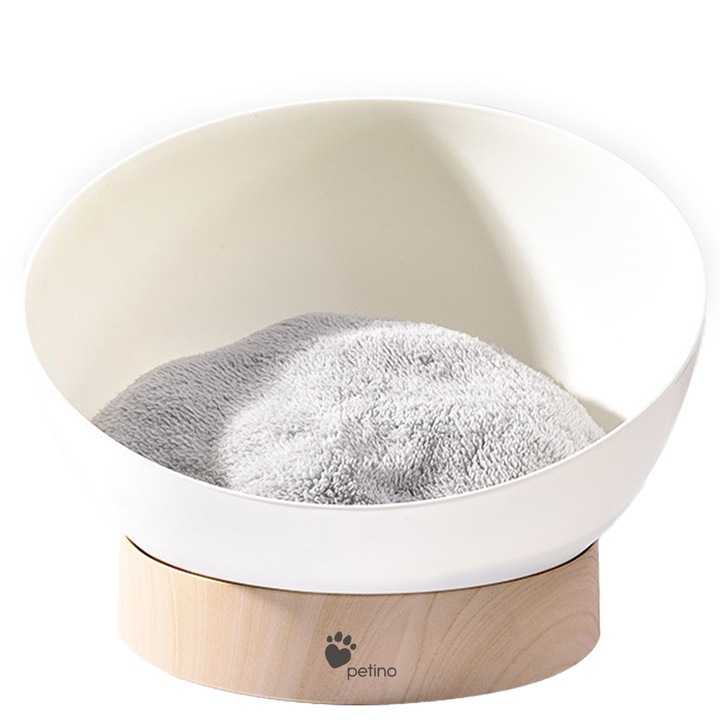 Culcus Premium captusit pentru Pisici si Caini de talie mica, Petino, Baza imitatie Bambus 40x31 cm