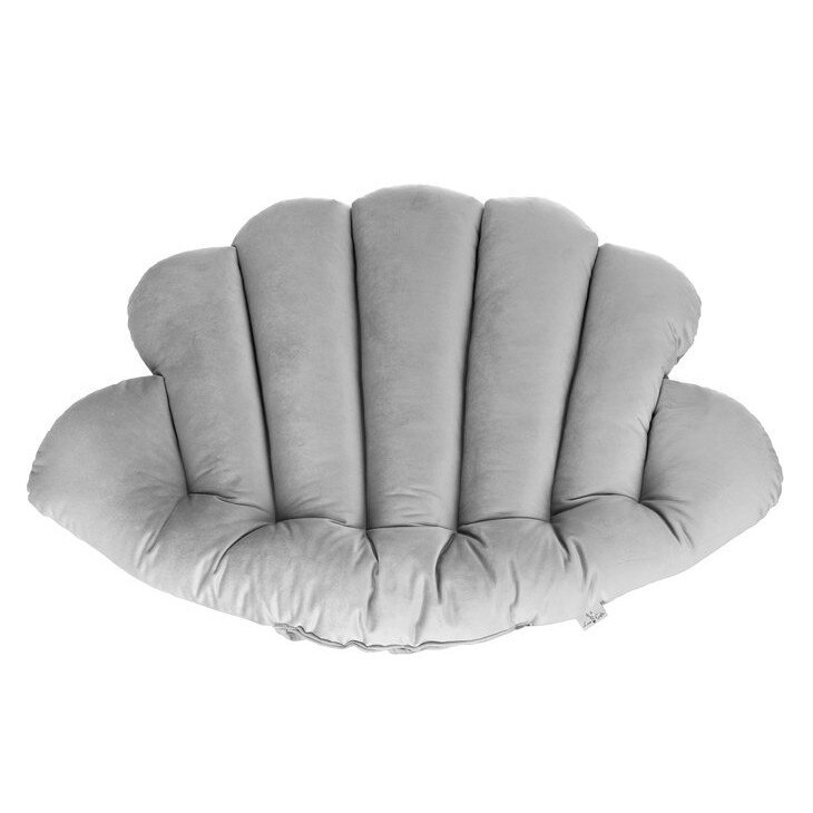 Perna moale din catifea pentru leagan/balansoar suspendat de gradina, dimensiune 80x55 cm, gri deschis