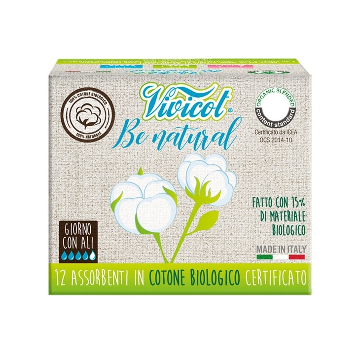 Absorbante de zi ultra subtiri din bumbac bio, 4 picaturi (12 buc) - Vivicot Be Natural
