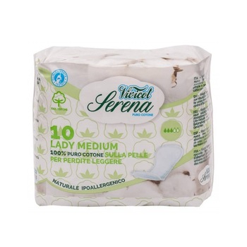Absorbante din bumbac natural, fara aripioare - Medium - 3 picaturi ( 10buc ) - Vivicot Serena Lady Absorbante din bumbac natural, fara aripioare - Medium - 3 picaturi ( 10buc ) - Vivicot Serena Lady