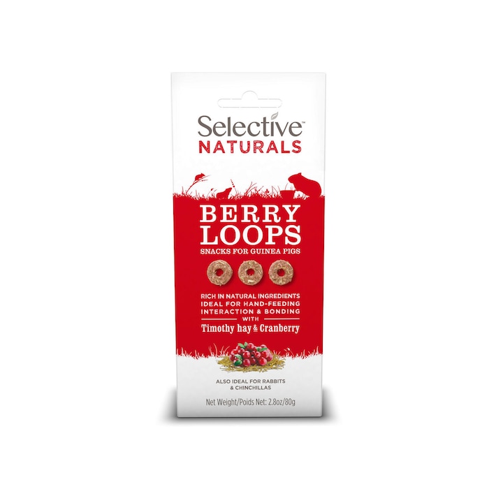 Berry Loops Selective Naturals természetes széna és áfonya karikák, 80 g