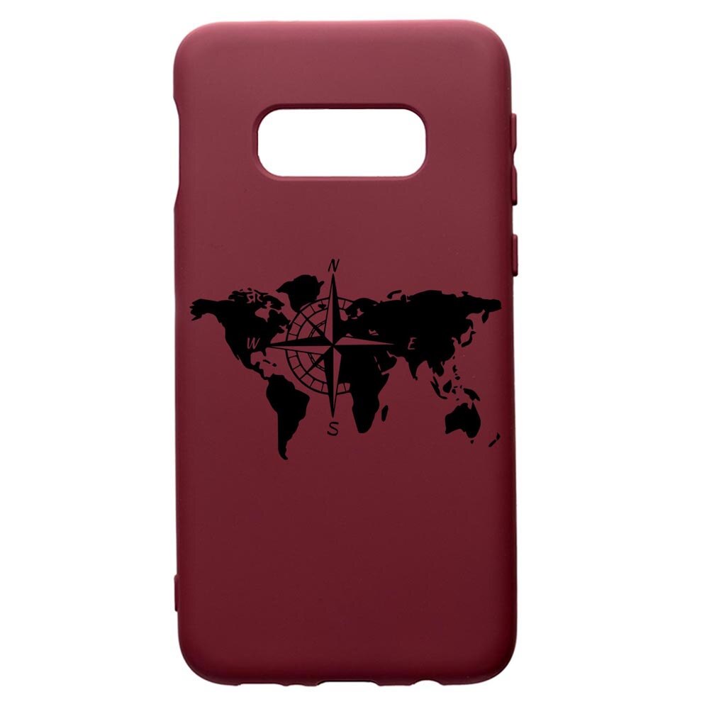 Husa Silicon Premium compatibila cu Samsung Galaxy S8, Traveler, cu interiorul din material textil, protectie camera, Burgundy, PBR735
