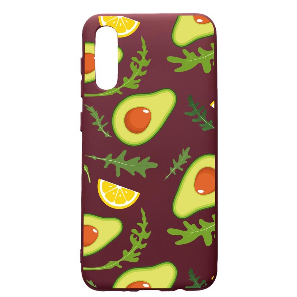 Husa Silicon Premium compatibila cu Samsung Galaxy A30S, Avocado, cu interiorul din material textil, protectie camera, Burgundy, PBR760