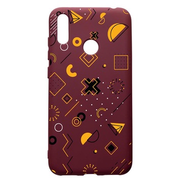 Husa Silicon Premium compatibila cu Huawei Y7 2019, Symbols, cu interiorul din material textil, protectie camera, Burgundy, PBR763 Husa Silicon Premium compatibila cu Huawei Y7 2019, Symbols, cu interiorul din material textil, protectie camera, Burgundy, PBR763