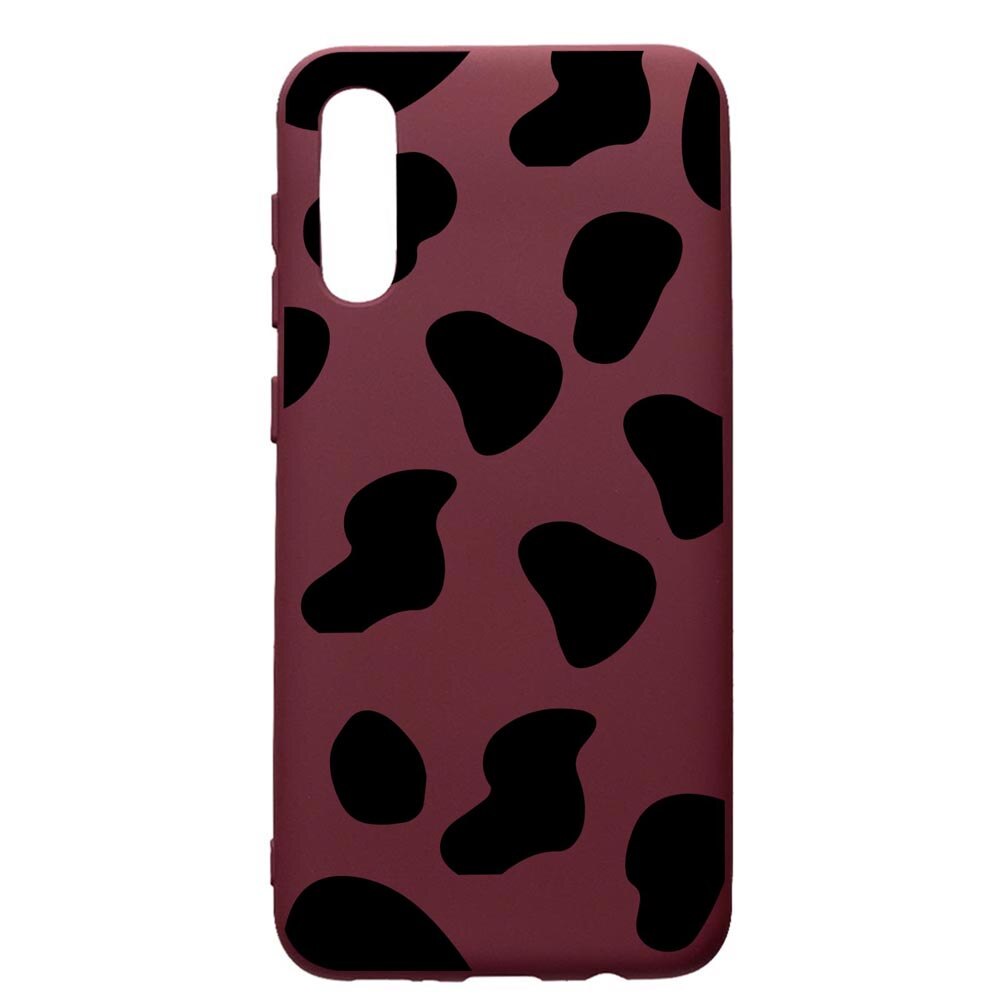 Husa Silicon Premium compatibila cu Samsung Galaxy A30S, Panda, cu interiorul din material textil, protectie camera, Burgundy, PBR784