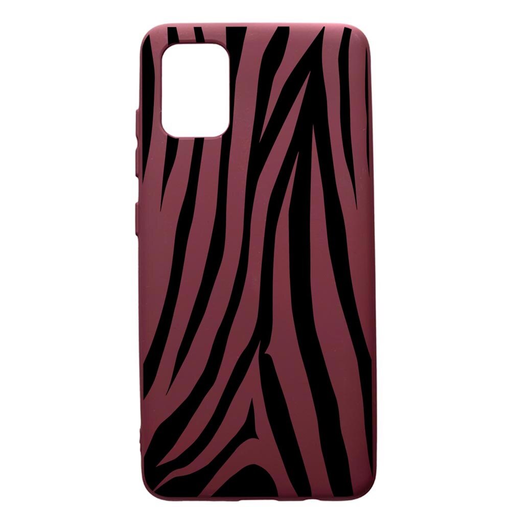 Husa Silicon Premium compatibila cu Samsung Galaxy A51, Zebra, cu interiorul din material textil, protectie camera, Burgundy, PBR785