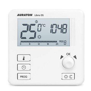 Termostat programabil Auraton LIBRA DS, conectare cu fir, alb, senzor dual, operare PWM Termostat programabil Auraton LIBRA DS, conectare cu fir, alb, senzor dual, operare PWM