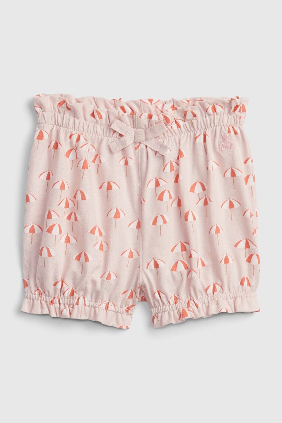 GAP, Pantaloni scurti din bumbac organic cu model grafic, Roz pal/oranj/alb