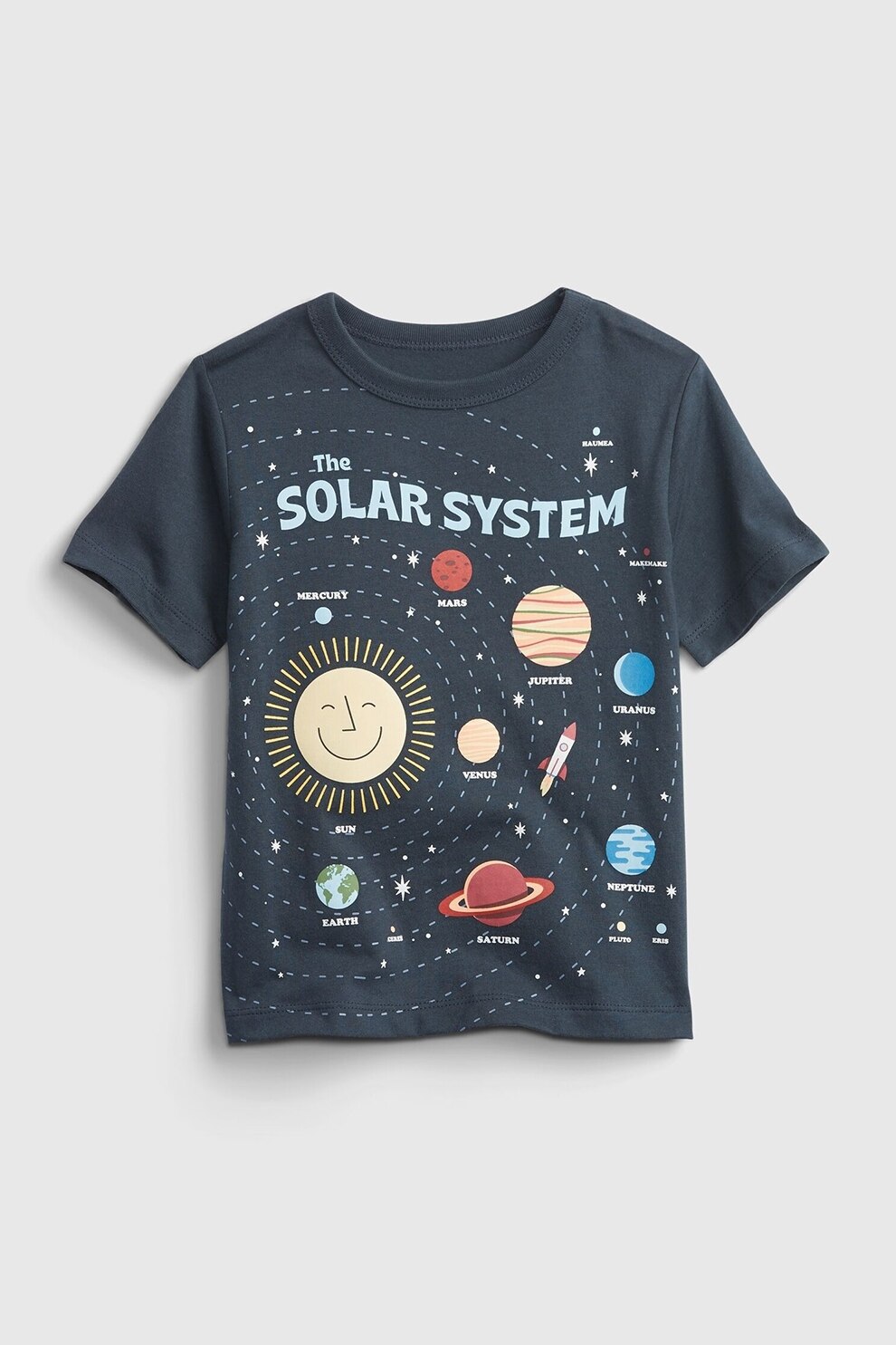 GAP, Tricou de bumbac organic cu imprimeu, Gri carbune