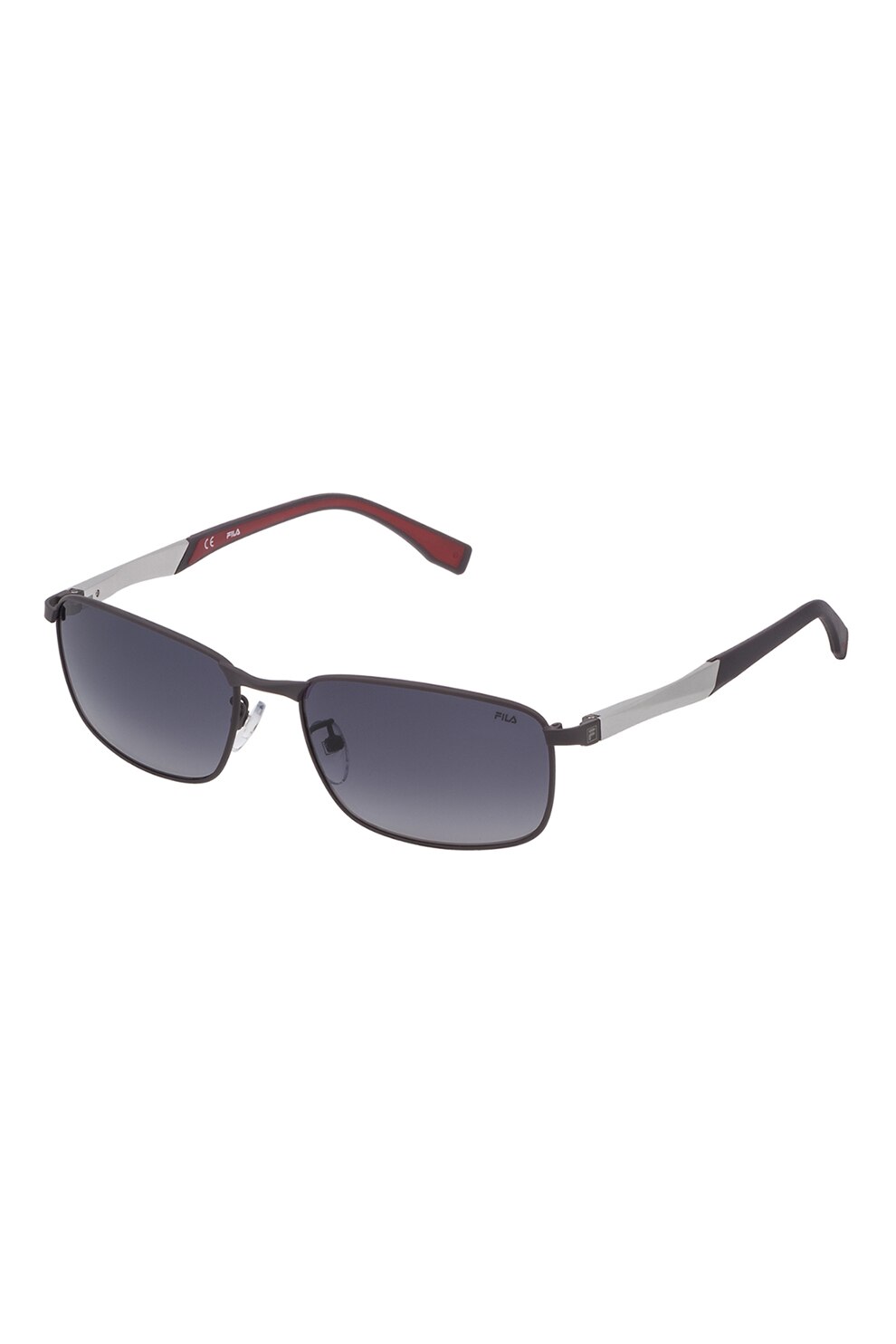 Fila, Ochelari de soare dreptunghiulari cu lentile in degrade, Negru stins/Alb, 57-17-140 Standard