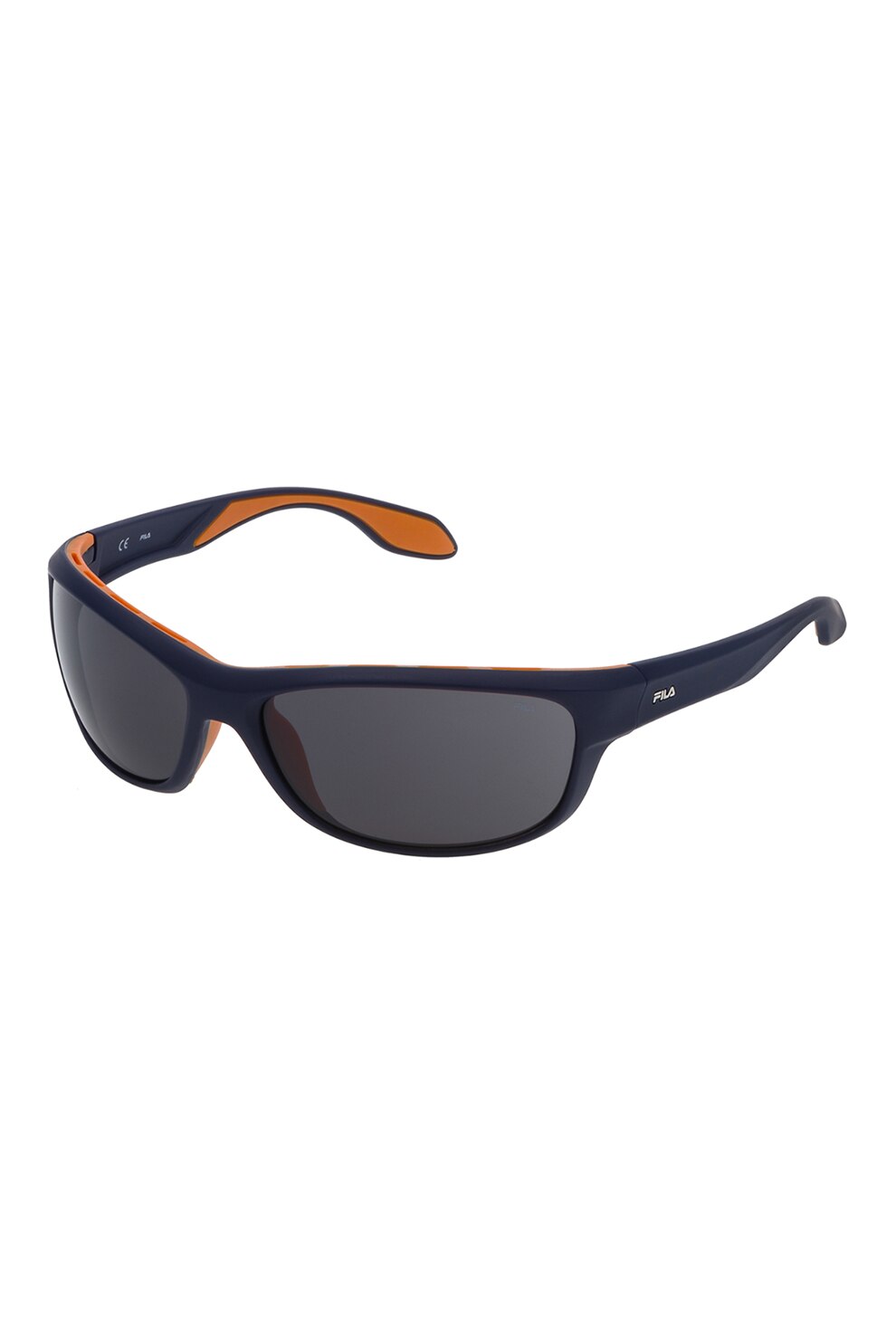 Fila, Ochelari de soare wrap cu lentile uni, Bleumarin/Oranj, 65-17-130 Standard