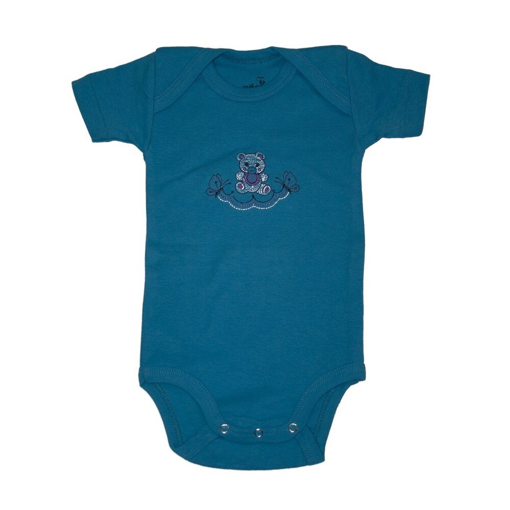 Body bebelusi cu maneca scurta, Pifou, Model 6, Albastru inchis