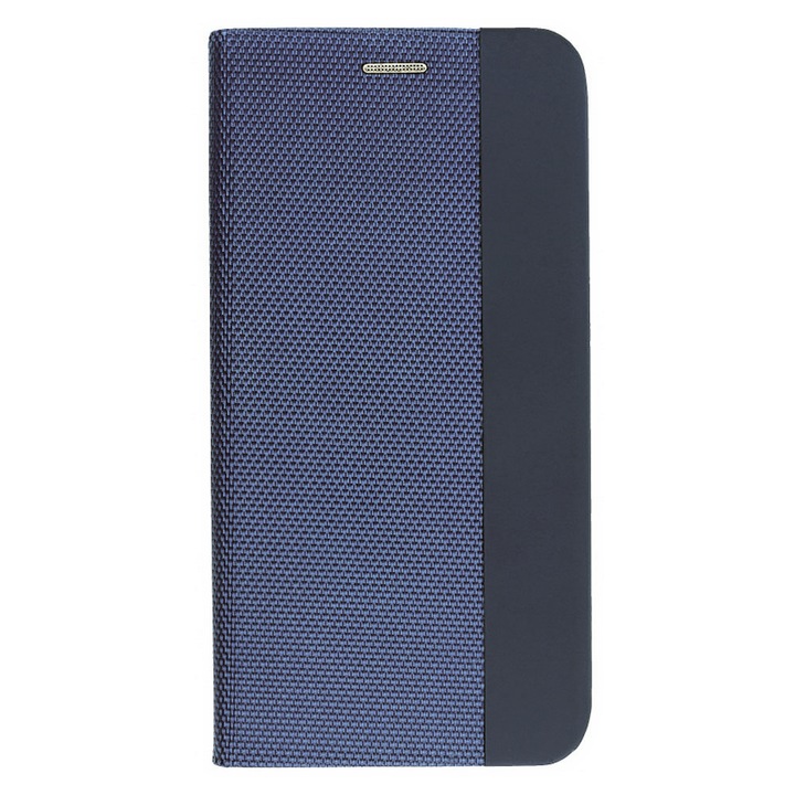 Кейс за Samsung Galaxy S21 Plus - тип книга, магнитно закопчаване, вътрешен джоб, еко кожа и текстил - Gekko Senso, Тъмно син