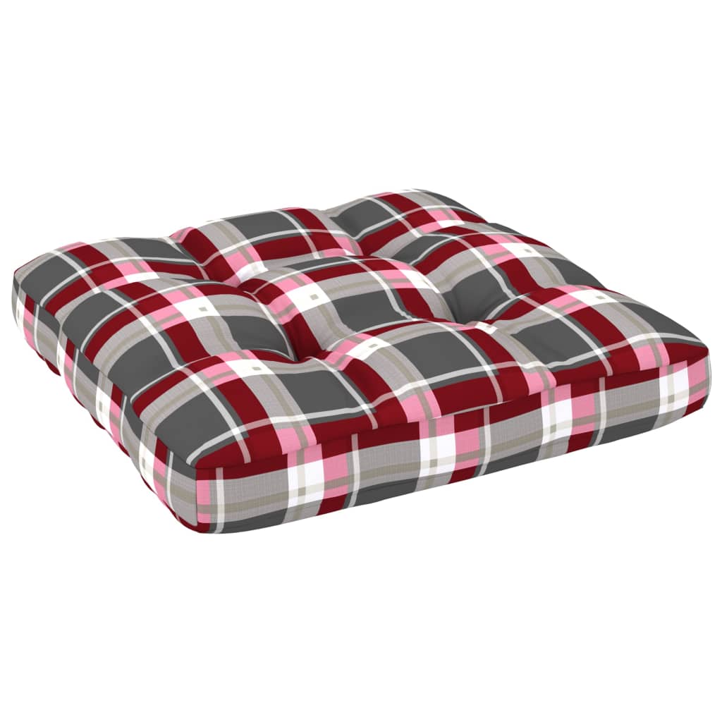 Perna decorativa de sezut pentru canapea din paleti cu model carouri, vidaXL, Tesatura, 70 x 70 x 12 cm, Multicolour