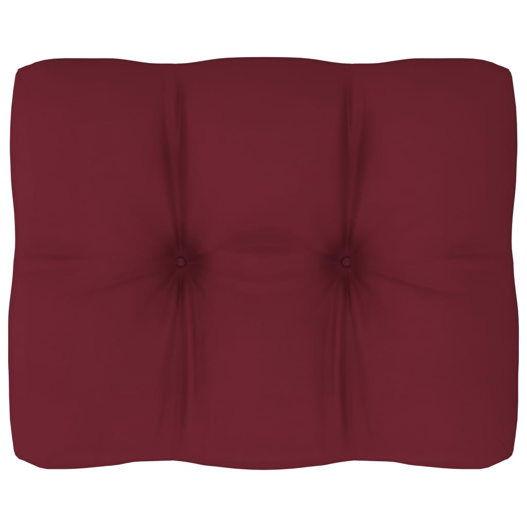 Perna decorativa de spate pentru canapea din paleti, vidaXL, Tesatura, 50 x 40 x 12 cm, Rosu vin