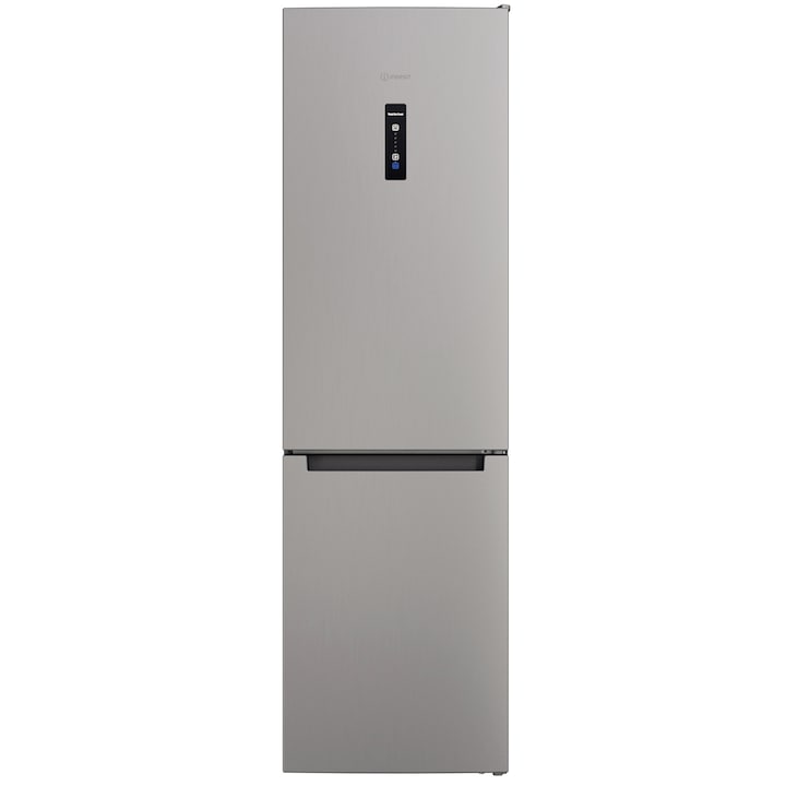 Indesit INFC9 TO32X Kombinált hűtőszekrény, 202.7 cm, Total No Frost, Flexi Use Box, Üveg polc, E energiaosztály, Inox