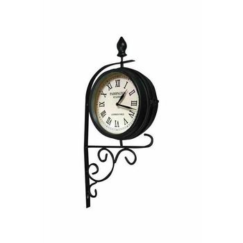 Ceas de perete ornamental cu doua fete, 30 cm diametru, stil victorian, negru, GCLOCK Ceas de perete ornamental cu doua fete, 30 cm diametru, stil victorian, negru, GCLOCK