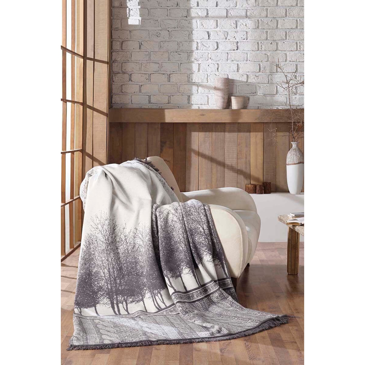 Patura Bumbac Belmont Gri, 180x220 cm