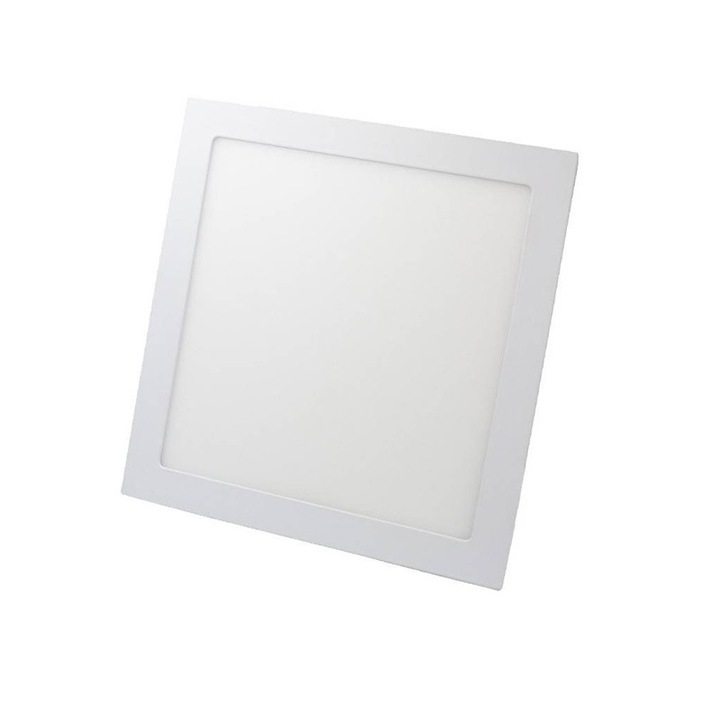 Spot ultraslim LED 18W/ora, 1890lm - 50 000 ore, 3000K lumina calda, patrat, incastrabil, LED Market®, LM-P0118-SR, clasa energetica F