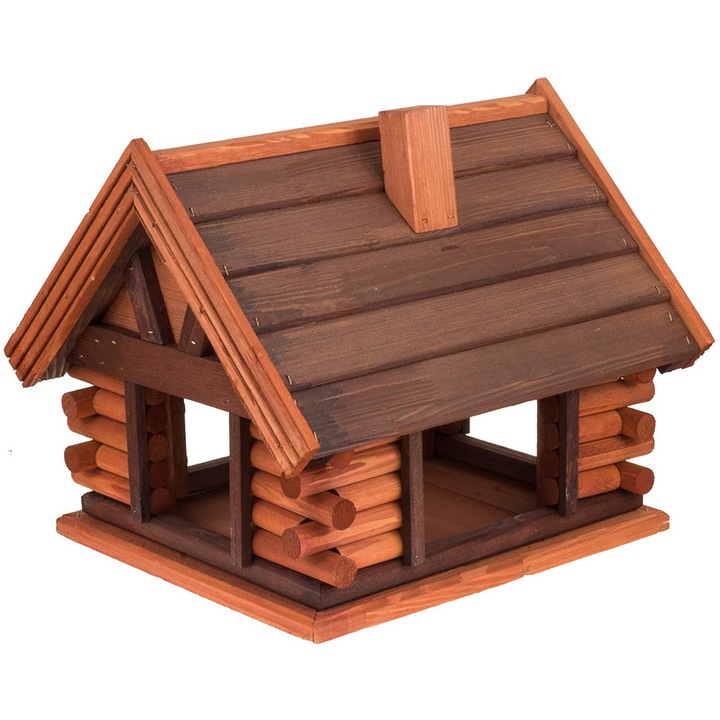 Casa pentru pasari pentru robinii salbatici, Mazur International, Arin/Lemn de trandafir, Maro ruginiu, 38x42 cm