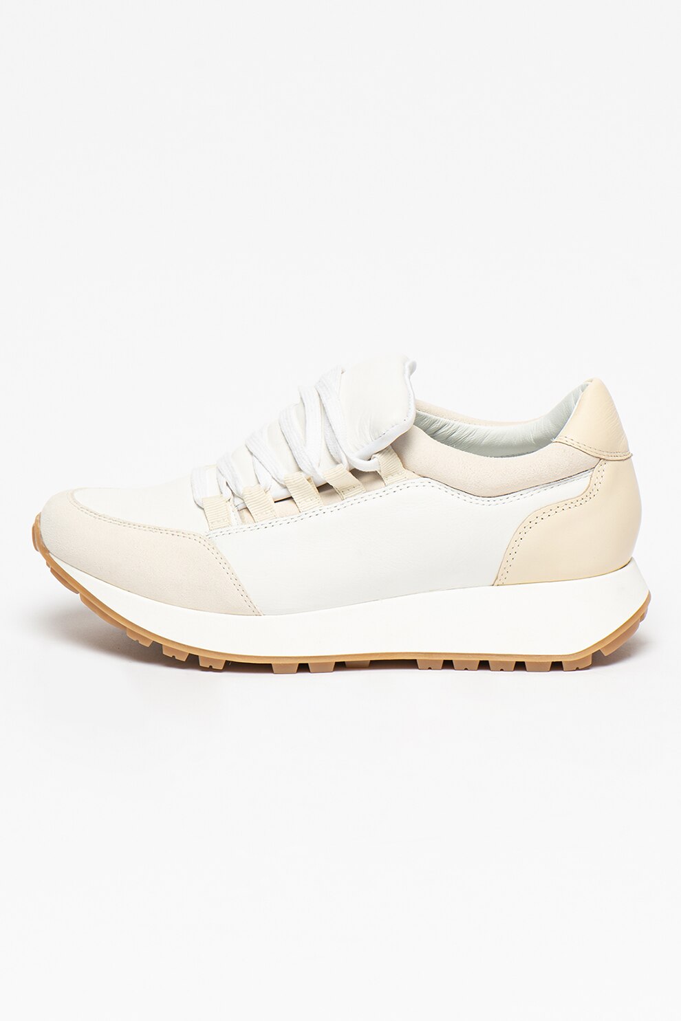 Gino Rossi, Pantofi sport de piele Maddox, Alb, 38