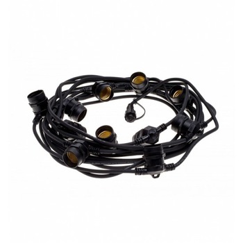 Ghirlanda luminoasa exterior, interconectabila, impermeabila, marca T-mac, cu 10 fasunguri E27, lungime 10m, fara becuri Ghirlanda luminoasa exterior, interconectabila, impermeabila, marca T-mac, cu 10 fasunguri E27, lungime 10m, fara becuri