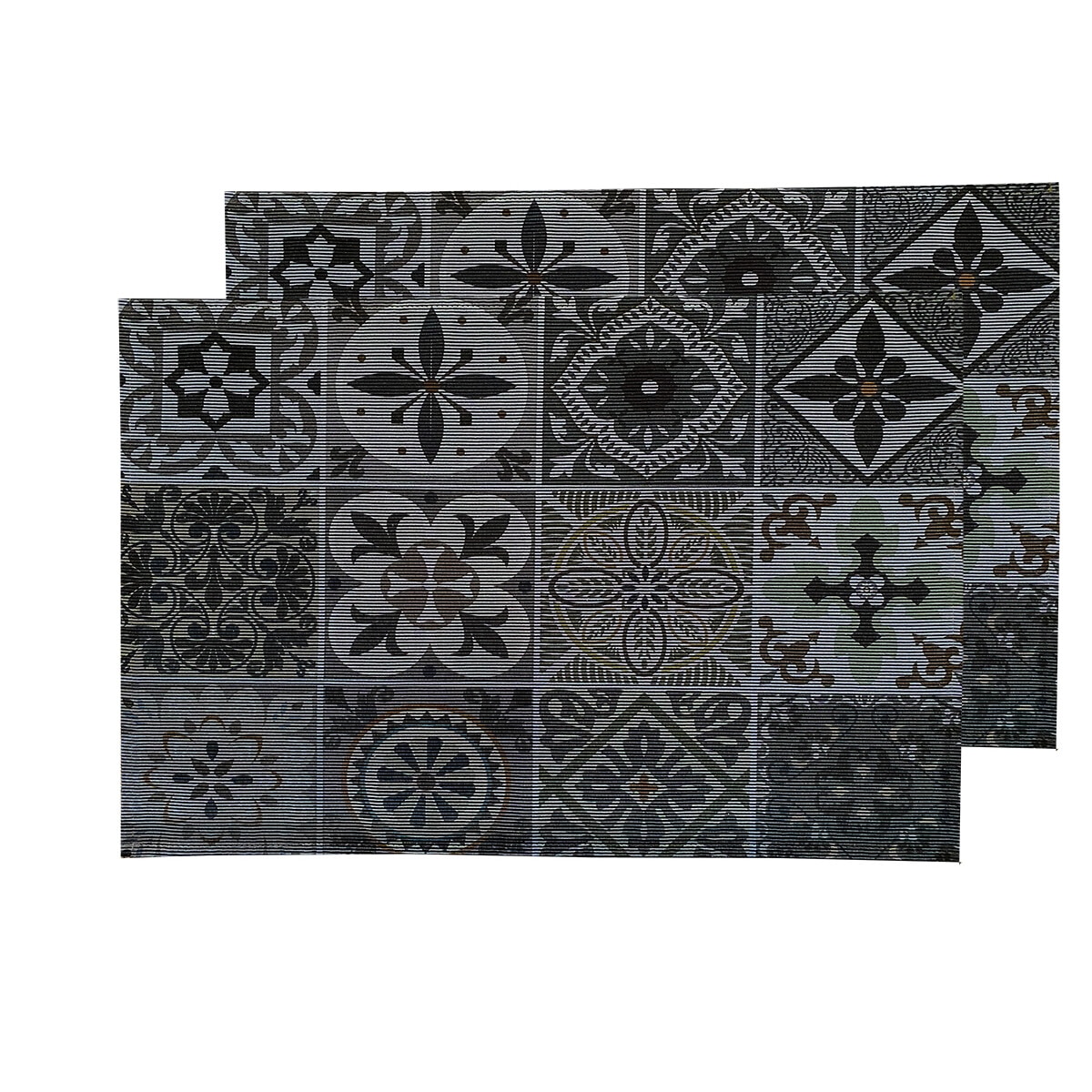 Set suport farfurie BETTINA 2 buc, Mandala, gri, 35 x 50 cm