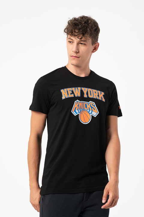New Era, Tricou cu imprimeu New York Knicks, Negru/Portocaliu, S
