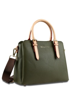 Geanta dama, bugatti, seria Ella, marime M, piele ecologica, verde olive Geanta dama, bugatti, seria Ella, marime M, piele ecologica, verde olive