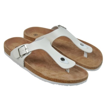 Papuci dama, Zola,pentru vara, talpa anatom, cu banda alba Papuci dama, Zola,pentru vara, talpa anatom, cu banda alba