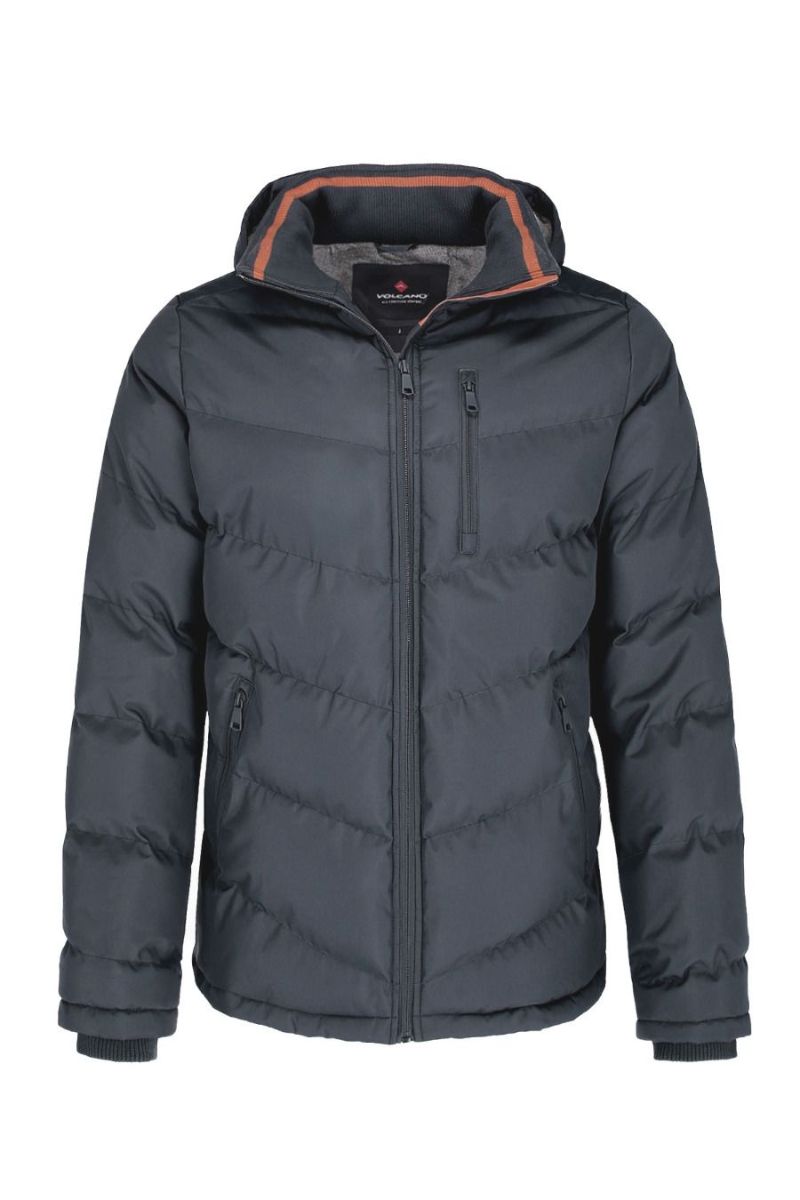 Geaca barbati, Volcano, M06098-W20 600, Poliester, Negru